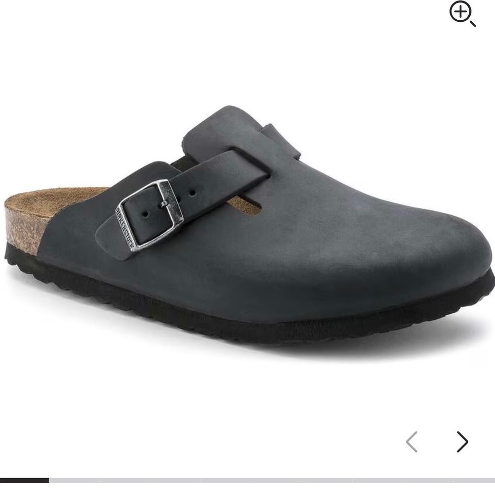 Birkenstock London Black Leather Clogs EU 38 L7 M5 Closed Toe Shoes
